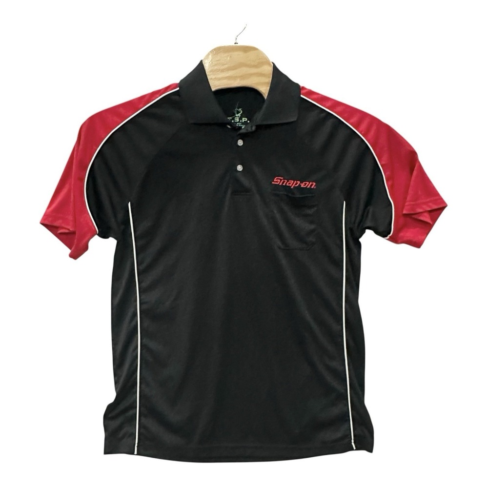Snap-on Polo Shirt XL Black Red Racing Workwear Logo Short Sleeve Mechanic Tools